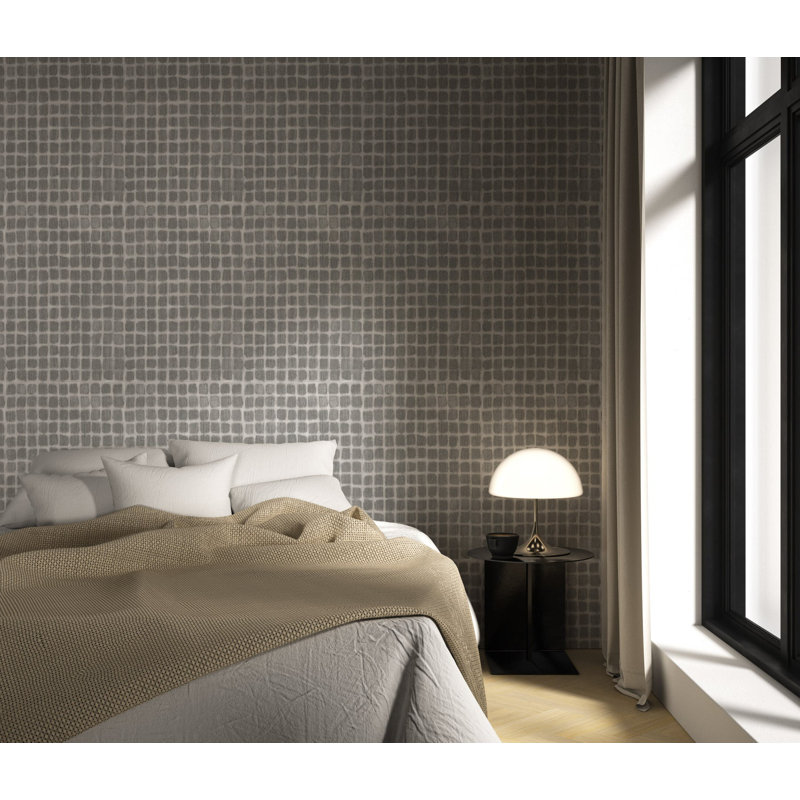Weathered Mosaic - Wallpaper by Norman Wyatt Home, Graphite, Premium Paper, Non-Pasted