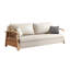 Canapé-lit causeuse 100% polyester beige-130067712