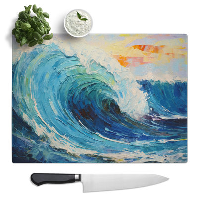 Wave Palette Knife  Glass Chopping Board