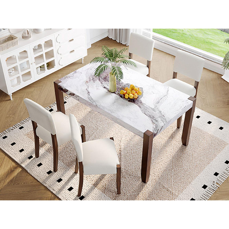 Rectangular Kitchen Table Set Of 5 With 4 Chairs For Kitchen Dining Room