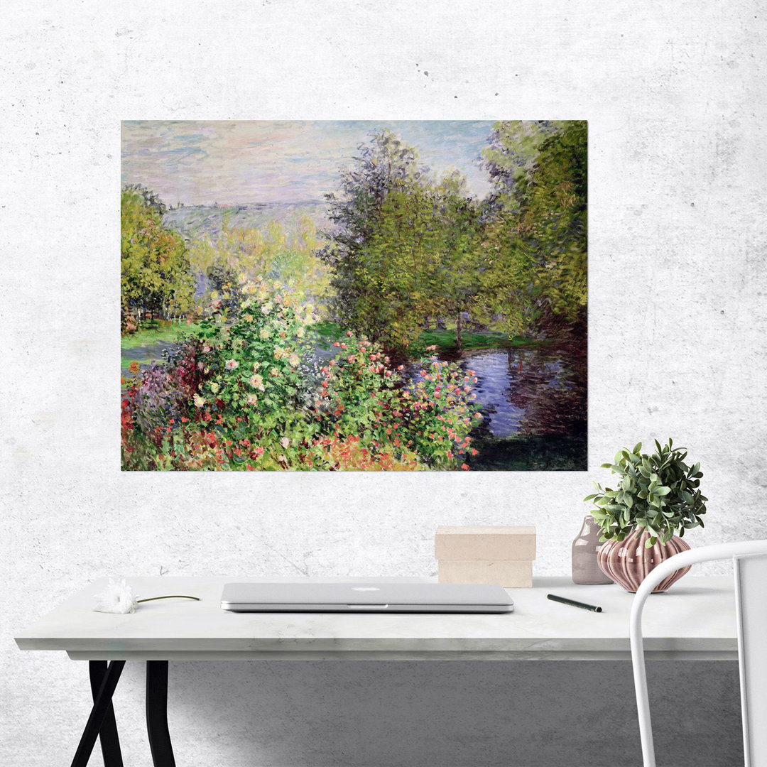 Poster Eine Ecke des Gartens von Montgeron von Claude Monet