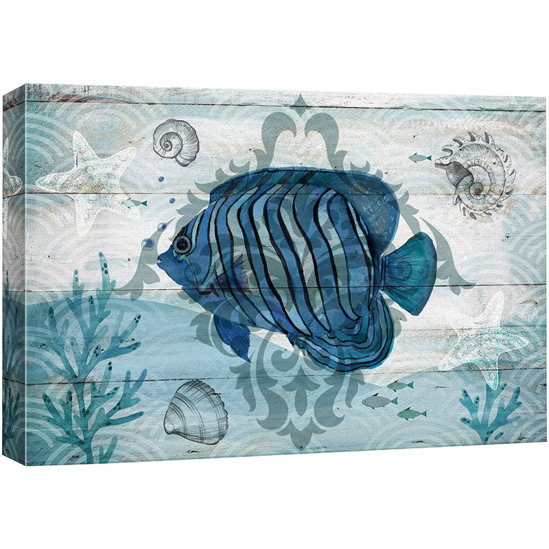 «Marine Lifes In The Sea Clownfish under the Sea with Sea Snails Amphibians Beach», reproduction sur toile