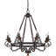 Lustre rustique noir à 8 lumières Noble
