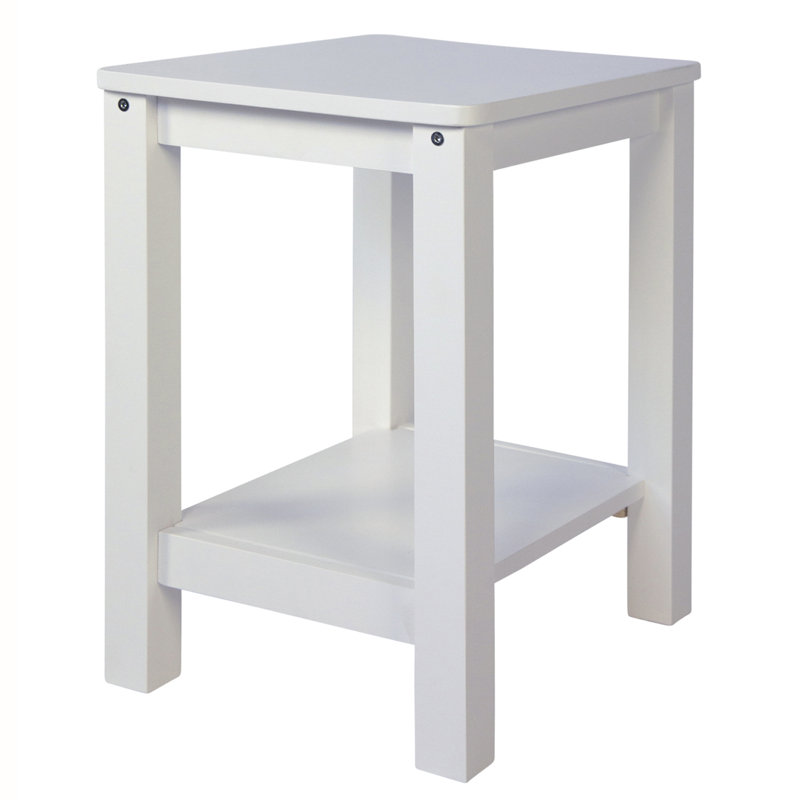 Garbrielle Solid Wood Accent Stool, White