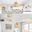 Rattan Pendant Light, Natural Wicker Shade, Iron Frame, Adjustable Height, E27 Socket, 40 Cm Diameter, For Dining Room Hallway (Bulb Not Included)