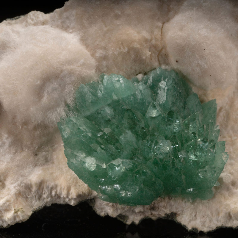 Green Apophyllite on Okenite // 447 Grams