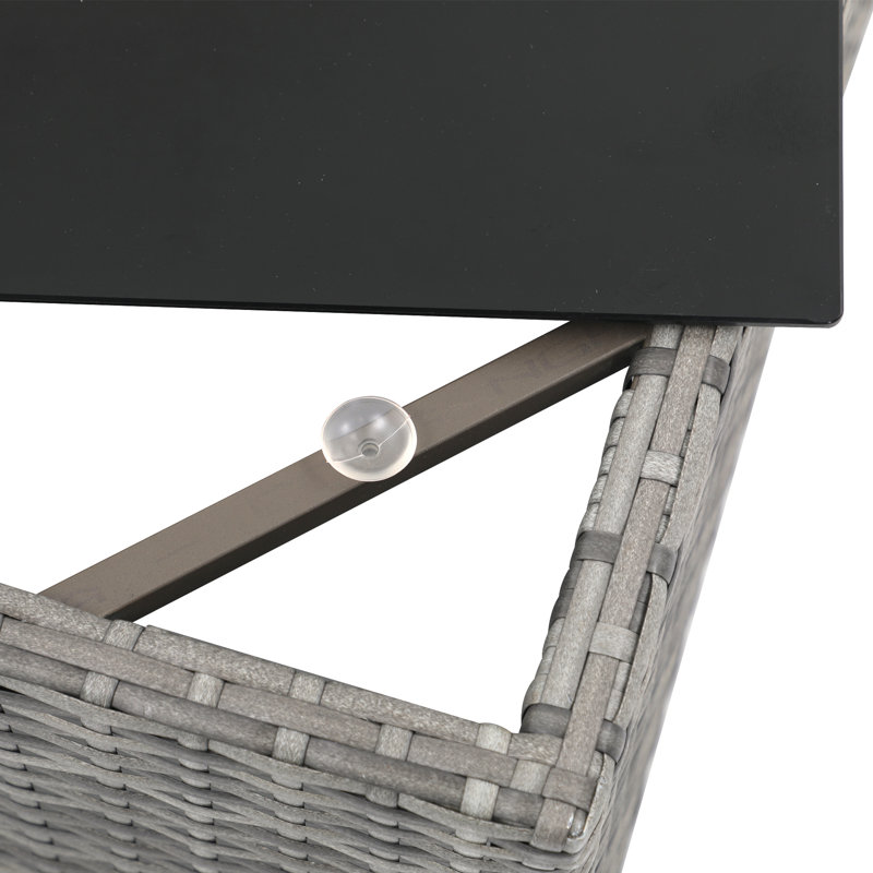 Ensemble de conversation avec coussins Azlyn, Gris / Bleu marine, Gris, Non