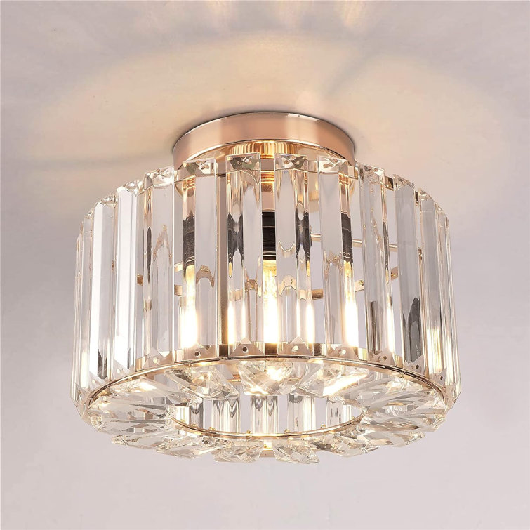 Mercer41 Semi Flush Mount Ceiling Light Crystal Chandelier | Wayfair image.