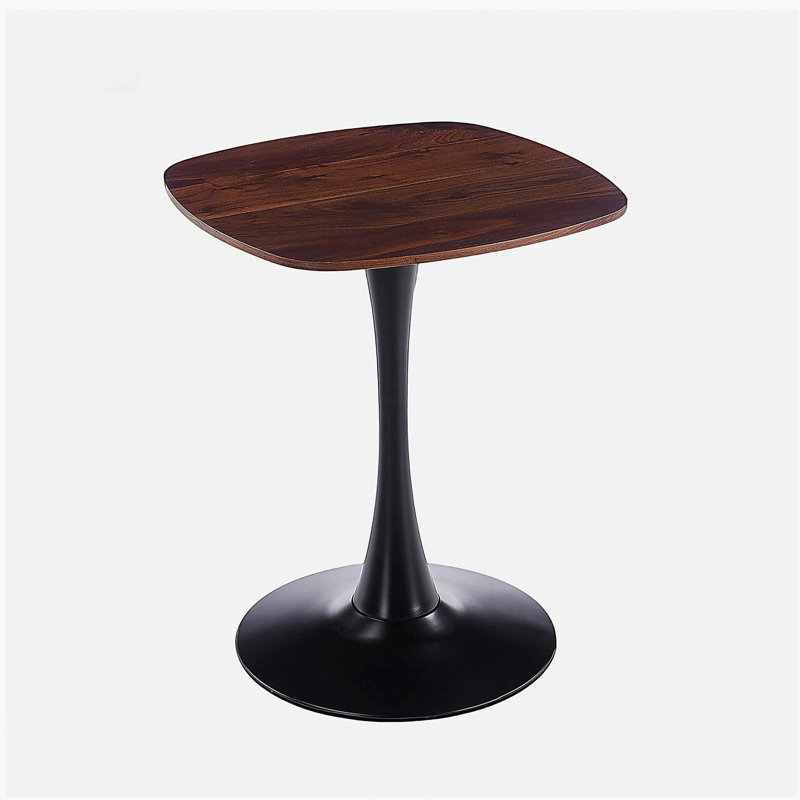 23.62 INCH DINING TABLE walnut, Dark Walnut, 28.93"H x 23.62"L x 23.62"W, Black