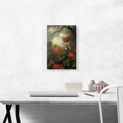 " Hummingbird And Passionflowers 1885 " by Martin Johnson Heade Painting Print