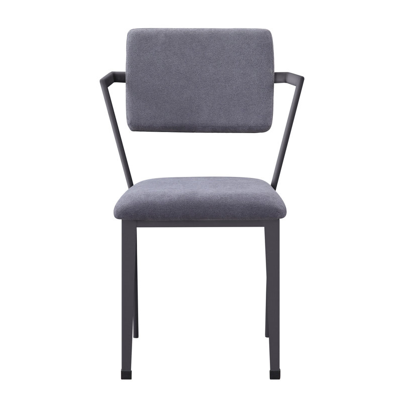 Grey Open Back Upholstered Office Chair, Gray