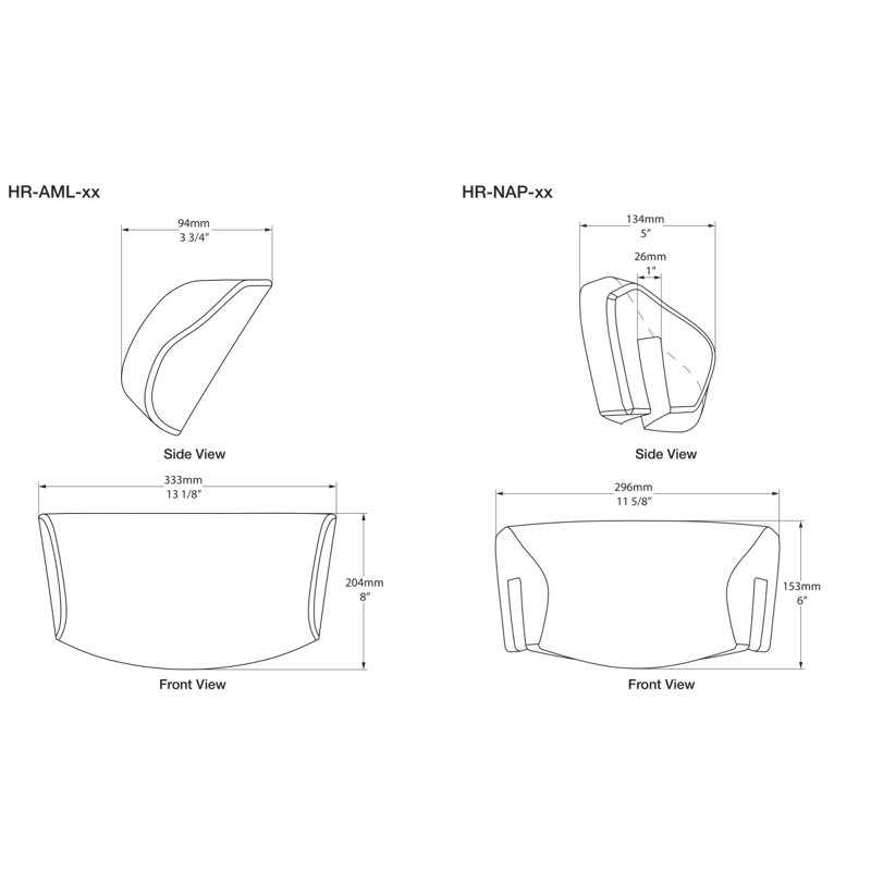 Napoli Headrest 11-5/8" W x 6" H