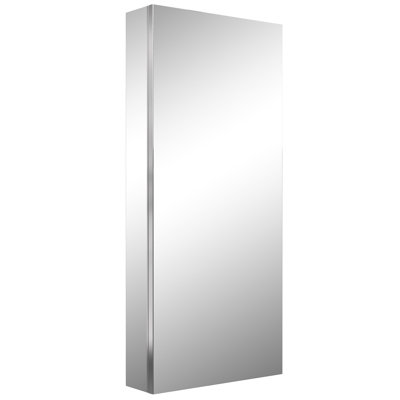 36"H Recessed or Surface Mount Frameless Medicine Cabinet With Mirror and 3 Adjustable Shelves