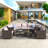 9-Piece Outdoor Half-Moon Wicker Conversation Sets With 1 Nesting Coffee Table And Tempered Glass Top