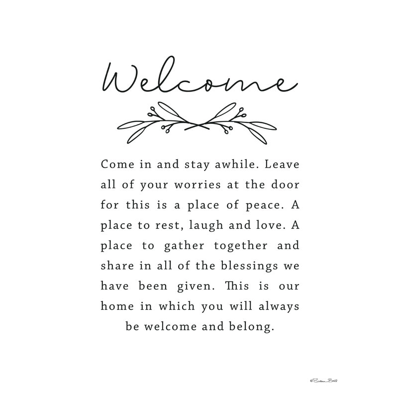 " Welcome ", 16" H x 12" W  