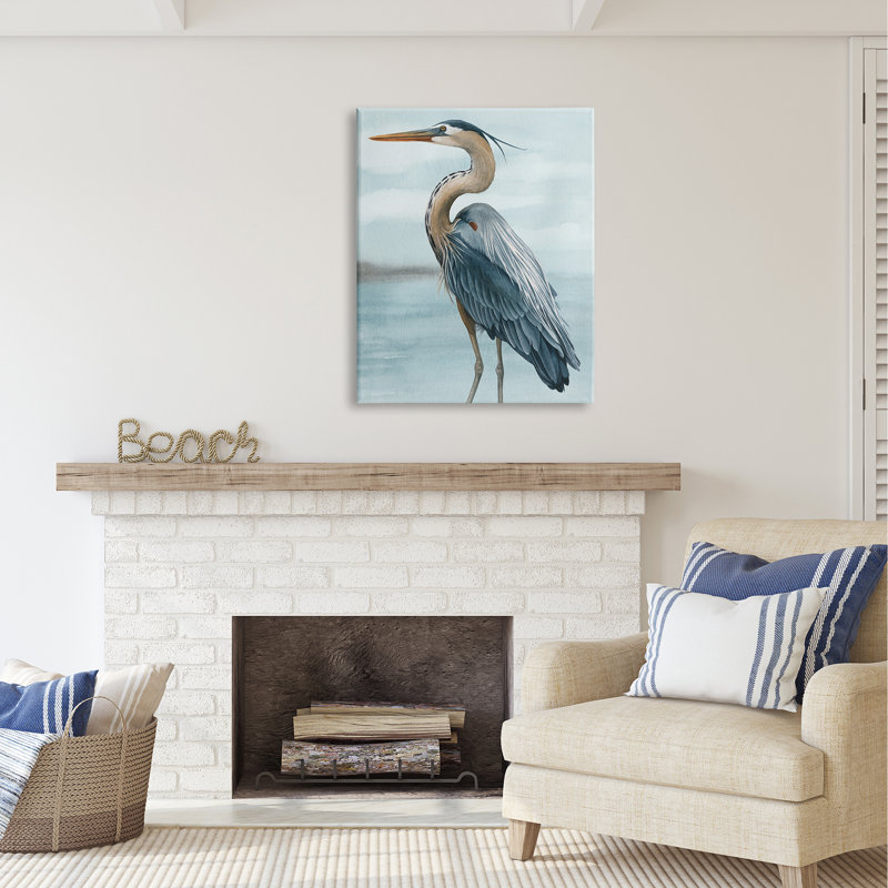 «Stupell Industries Heron Bird on Beach», art mural sur toile par Grace Popp, H 40 po x l 30 po x P 1,5 po, Toile tendue