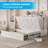 Queen Murphy Bed Chest with Large Storage Drawer & Charging Station, White-480367962