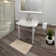 Whitehaus Collection 40" Rectangular Console Sink With Integrated Oval Bowl, Backsplash, Ceramic Leg Support And Overflow