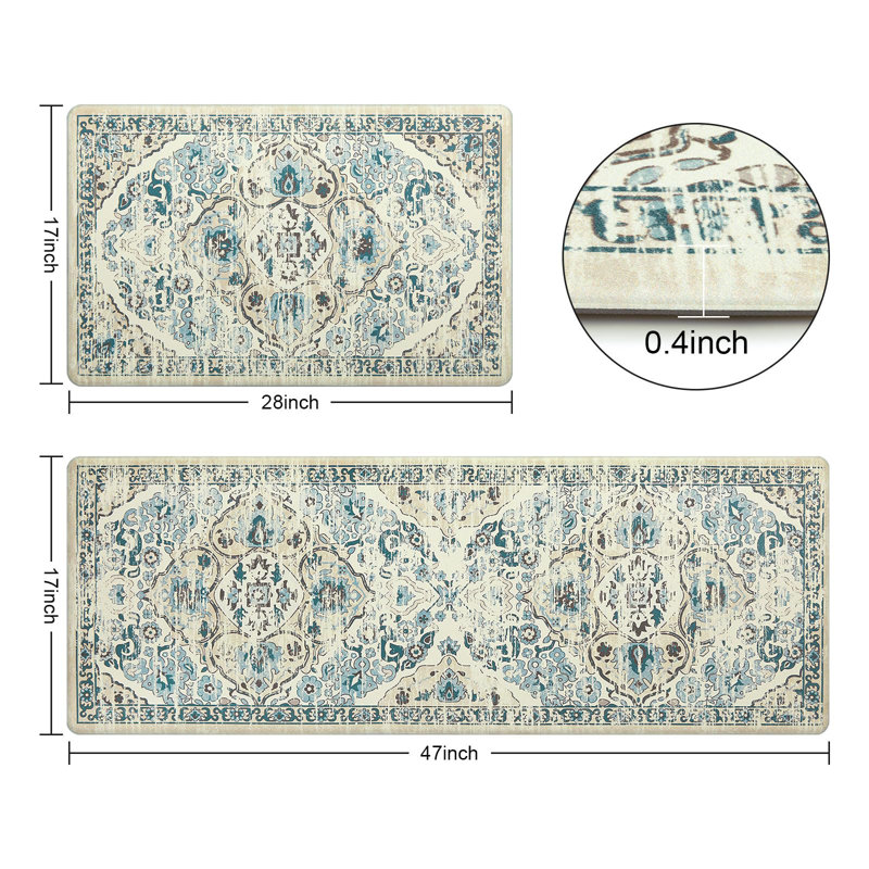Ensemble de 2 tapis de cuisine anti-fatigue pour tapis de cuisine imperméables et antidérapants