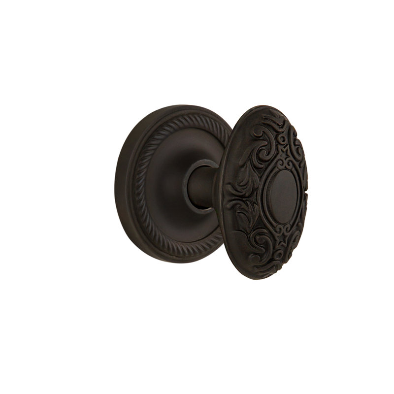 Rope Rosette with Victorian Door Knob, Oil-Rubbed Bronze, 2-3/8”
