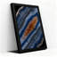 Art mural bleu et brun en agate polie sur toile-133061004