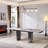 Keavion Marble Top Double Pedestal Dining Set