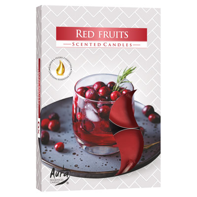 Red Fruits Scented Tealight Candle with Glass Holder