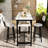 Modern 3-Piece Bar Table Set with PU Cushion Stools & 3-Tier Storage-1651480216