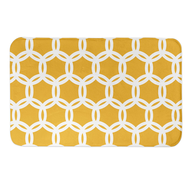 Tapis pour salle de bain Kennison, Jaune
