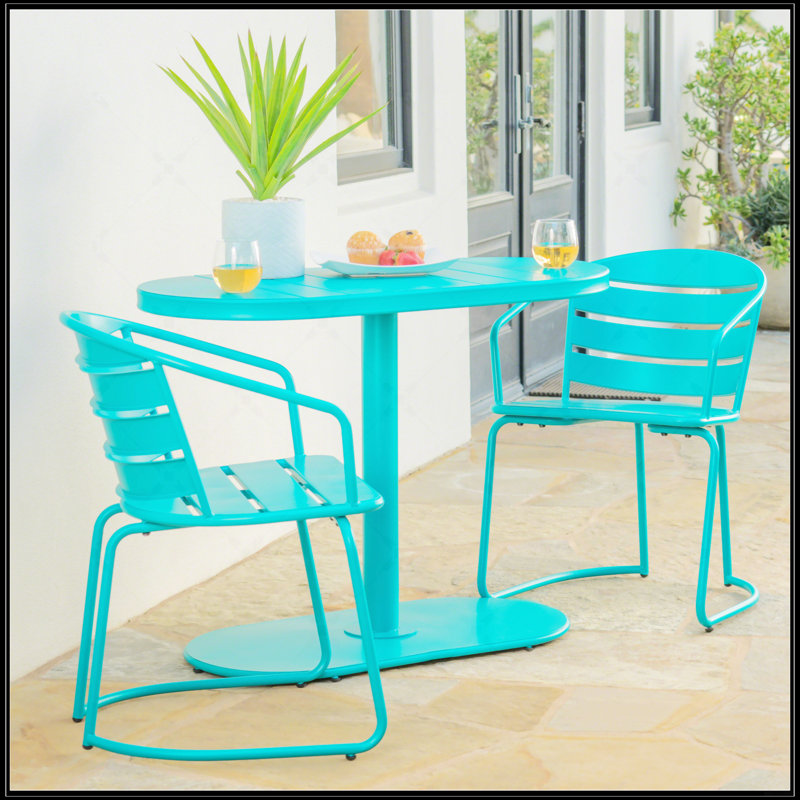 Charming Outdoor Bistro Set, Teal