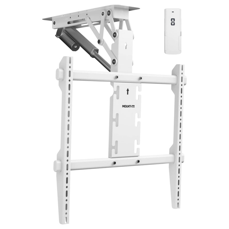 Motorized Ceiling TV Mount, White