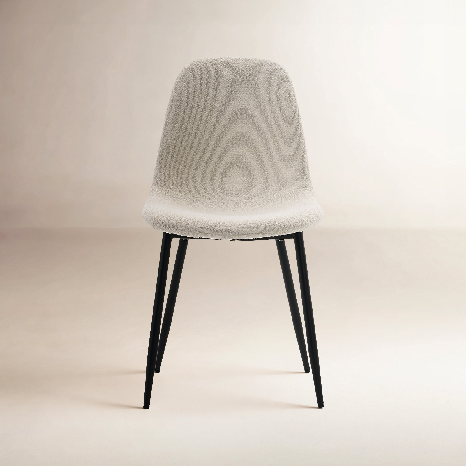 Kavi Dining Chair, White Boucle/Black