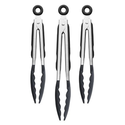 Stainless Steel Silicone Tongs - Set of 3