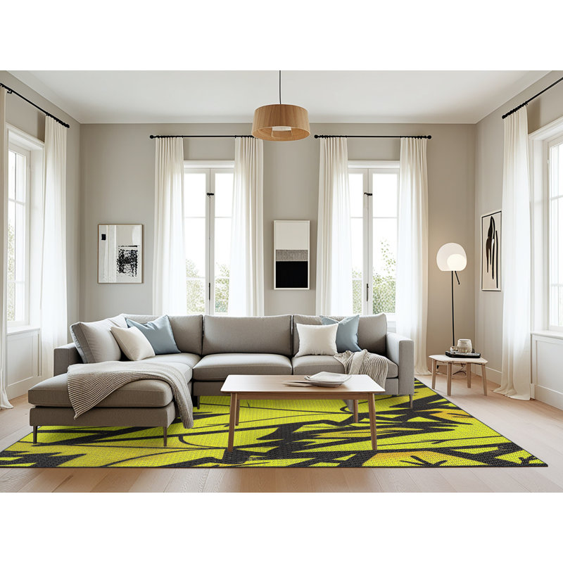 Tapis de surface verte à motif de mer, Rectangle 8 pi x 12 pi