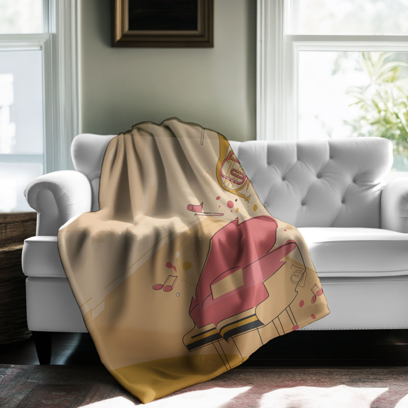 Couverture abstraite pour piano, L 80 po x l 60 po