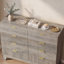 Commode cannelée à 8 tiroirs pour chambre à coucher, commode de rangement Boho l 47 po-1861154340