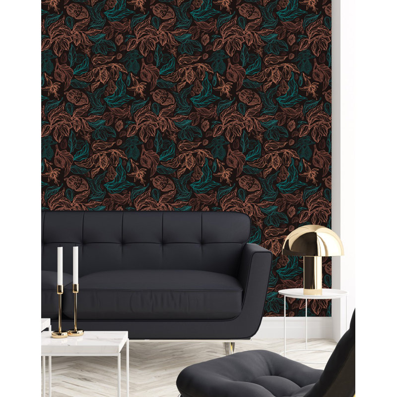 Peel & Stick Floral Tile, 2.08' W x 18.75' L