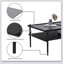 Table basse rectangulaire avec plateau et pieds en verre trempé gris, table de salon moderne