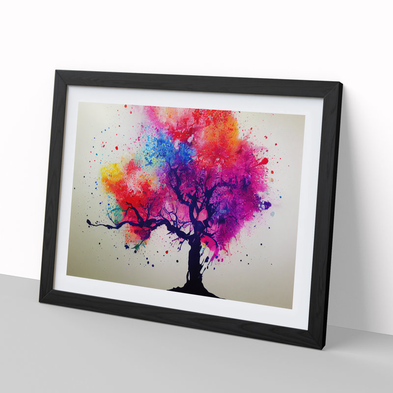 XH1022-9186X Tree Splash Vol.3 Abstract - Single Picture Frame Painting, Black, 25cm H x 34cm W x 2cm D