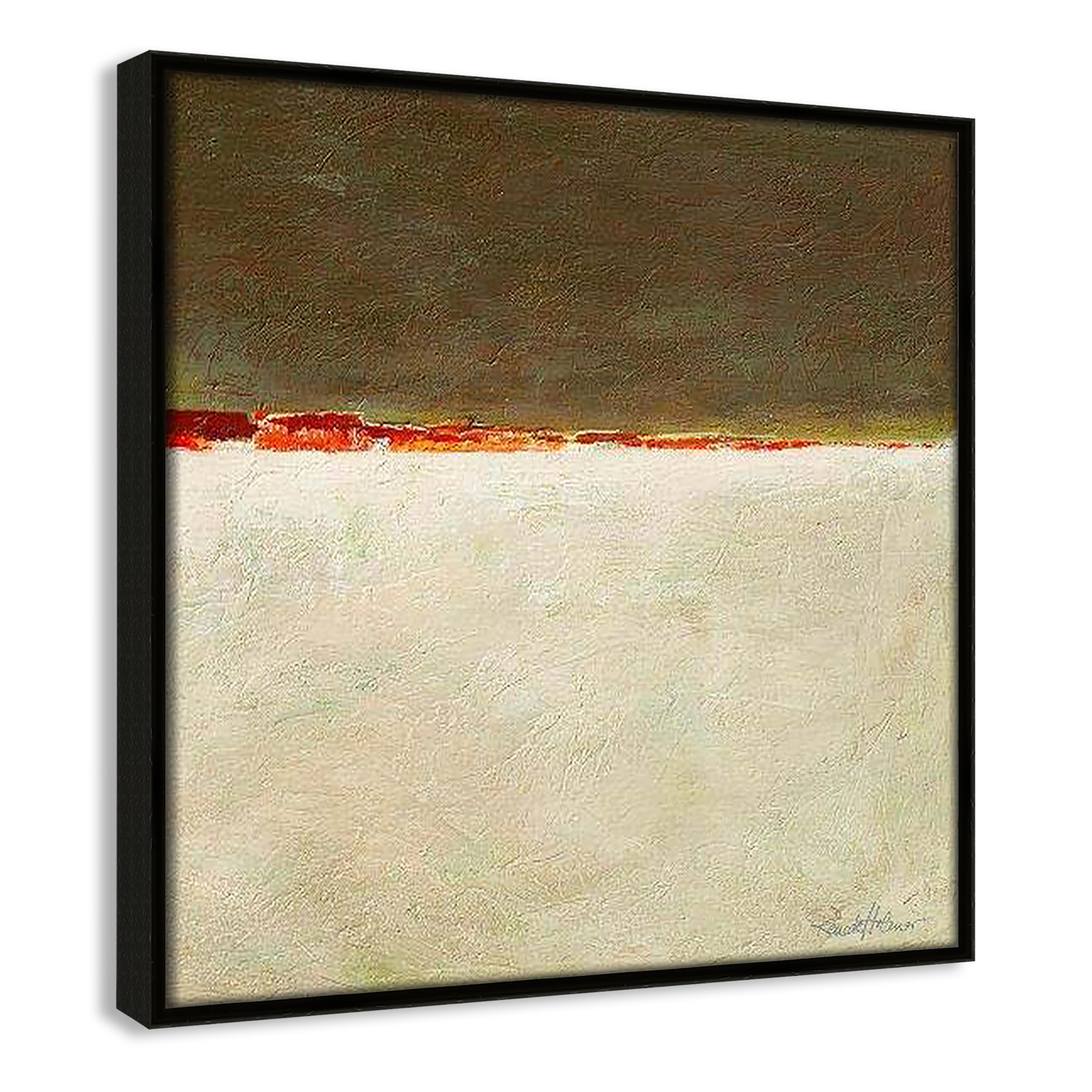 Orange Horizon I by Renate Holzner, Espresso Framed, 13.5'' H x 13.5'' W x 2'' D