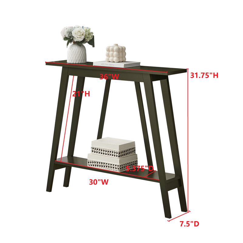 Odise Console Table - Functional Narrow Wood Accent Entryway Table with Storage Shelf for Hallway, Front Hall, Entryway, Living Room, Kitchen