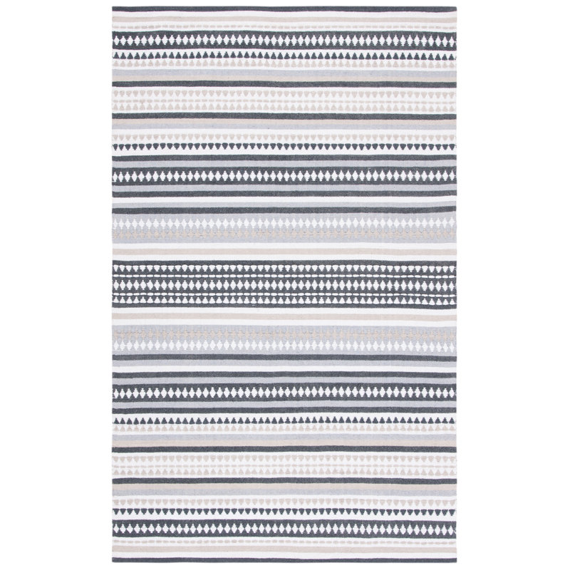 Montauk Hand Woven Cotton Striped Rug, Rectangle 5' x 8'