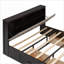 Grand lit plateforme en bois de pin avec tête de lit avec rangement et 4 tiroirs Range-chaussures - aucun sommier nécessaire, espresso pour les chambres à coucher-1297102072