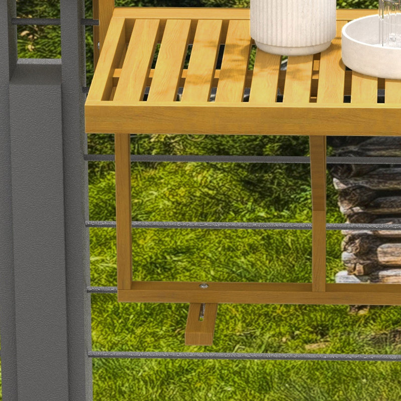 Table de balcon pliante en bois de pin massif 26,75 po Atiim