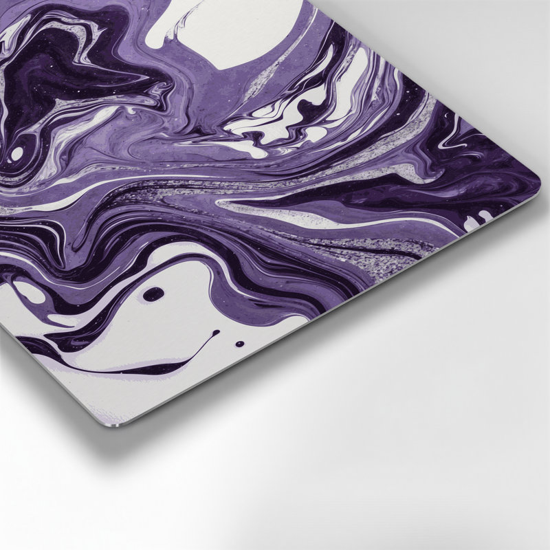 Abstrait art fluide, art mural mauve en métal 4, H 11 po x l 14 po