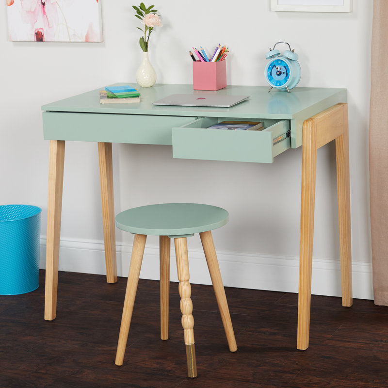 Ensemble de bureau et tabouret Abduh, Menthe