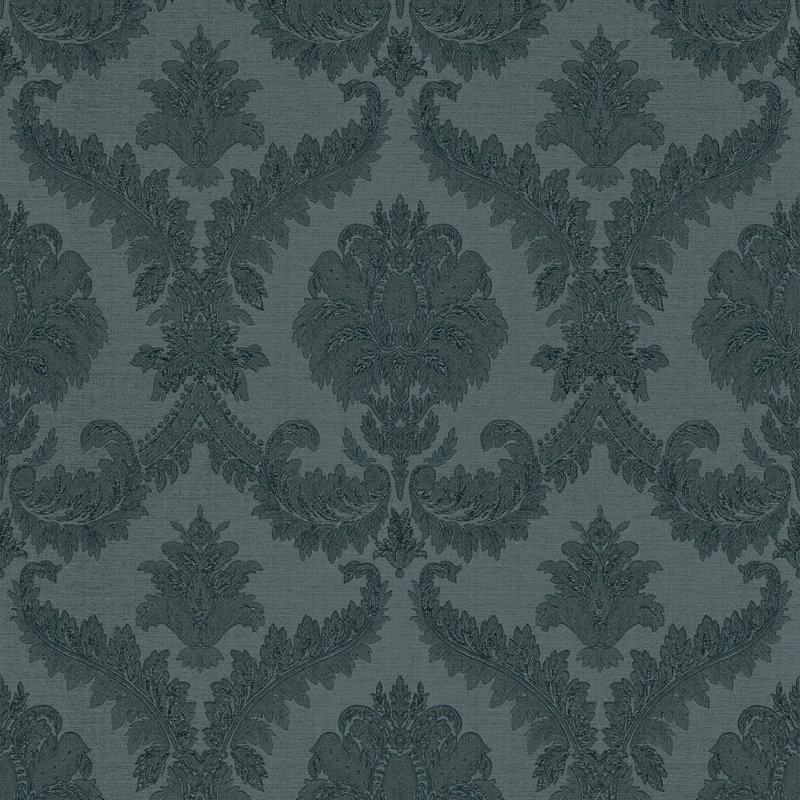 The Classic Italian Collection Traditional Damask Wallpaper Roll, Blue
