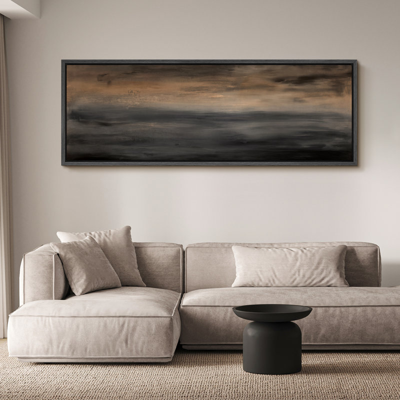 Grande impression sur toile encadrée, impression de paysage abstrait pour la décoration intérieure moderne, H 20 po x l 60 po