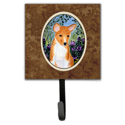Porte-laisse basenji et crochet mural