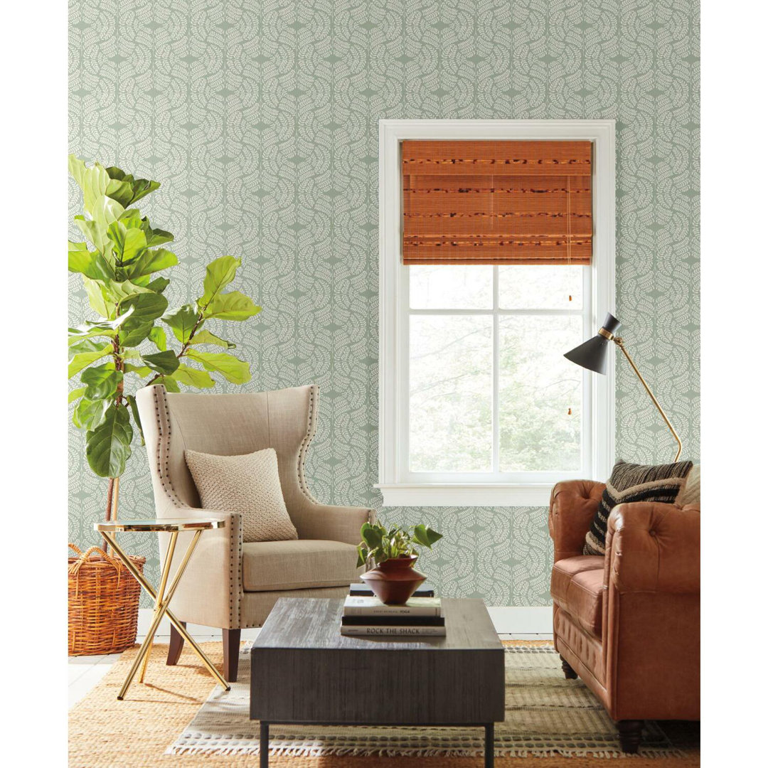 Bleecker Fern Tile 27' L x 27" W  Wallpaper Roll Lark Manor™ 